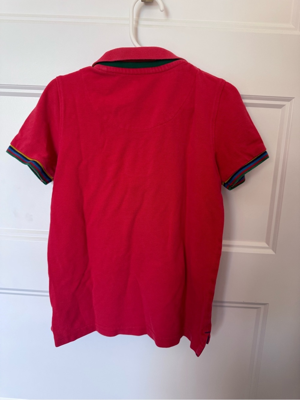Boden Red Polo with rainbow Trim - Picture 6 of 6
